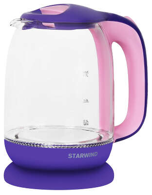 Чайник Starwind SKG1513 1.7л. 2200Вт фиолетовый/розовый (корпус: стекло)