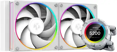 Система водяного охлаждения ID-Cooling SL240 ARGB Soc-AM5/AM4/1200/1700/1851 белый 4-pin 14-30dB Al+Cu LCD 300W Ret (SL240 WHITE)