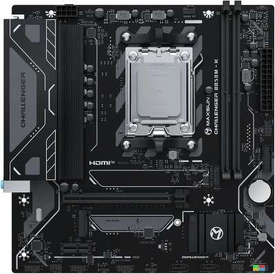 Материнская плата Maxsun MS-Challenger B850M-K B850, AM5, 2*DDR5, 1*PCIEx16, 1*PCIEx1, 1*M.2, 6*USB3.2Gen1, 4*USB2.0, 2*SATA3.0, 1G, HDMI, M-ATX, RTL