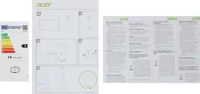 Монитор Acer SH242YG0bmiphx 23,8'', 16:9, IPS, FHD, 1ms, 250cd, 120Hz, HDMI, DP, SPK, HAS