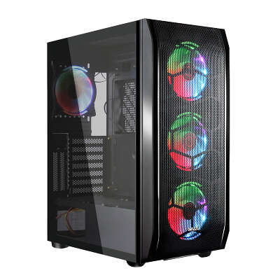 Корпус Ginzzu GL 300 FAN 12CM RGB*4 USB3.0 Window