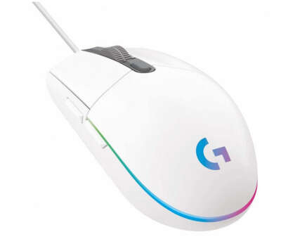 Мышь проводная игровая LOGITECH G102 LightSync (Световая синхронизация) белый (USB, 8000dpi, 6but) (910-005809)