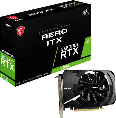 Видеокарта MSI NVIDIA nVidia GeForce RTX 3050 Aero ITX 8Gb DDR6 PCI-E HDMI, 3DP