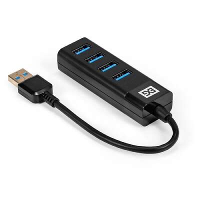 Exegate EX296925RUS USB-Хаб (концентратор) 4-в-1 ExeGate DUB-4TP (кабель-адаптер USB3.0 --> 4xUSB3.0, Plug&Play, черный)