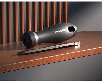 Двухсторонняя отвертка Home Series Black Deli HT1055 SL5+PH1, длина жала 100мм, эксклюзивный дизайн, рукоятка из высококачественного софттач пластика