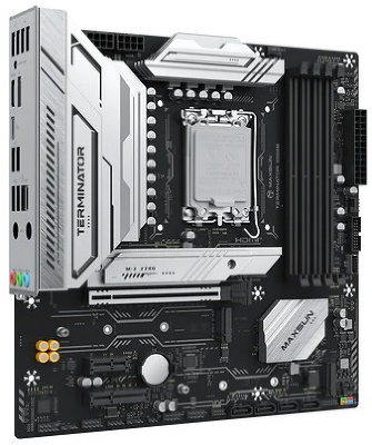 Материнская плата MAXSUN MS-Terminator B860M, LGA1851, B860, 4*DDR5, 4*SATA3, 3*M.2, USB 3.2, USB 2.0, Type-C, 1*PCIEx16, 1*PCIex4, 1*PCIex1, HDMI+DP, mATX