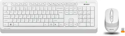 Клавиатура + мышь A4Tech Fstyler FG1010 клав:белый/серый мышь:белый/серый USB беспроводная Multimedia (FG1010 WHITE)