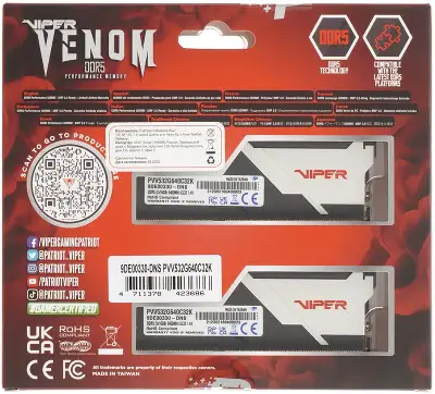 Набор памяти DDR5 DIMM 2*16Gb DDR6400 Patriot Memory Viper Venom (PVV532G640C32K)