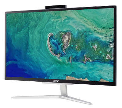 Моноблок Acer Aspire C22-820 21.5" FHD J4005/4/500/WF/BT/Cam/Kb+Mouse/W10,серебристый/черный