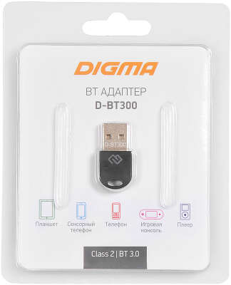 Адаптер Bluetooth DIGMA D-BT300, до 3 Мбит/с, USB