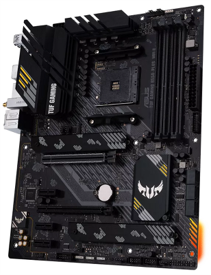 Материнская плата ASUS TUF GAMING B550-PLUS WIFI II, Socket AM4, B550, 4*DDR4, HDMI+DP, CrossFireX, SATA3 + RAID, Audio, 2,5Gb LAN, USB 3.2*8, USB 2.0*6, COM*1 header (w/o cable) ATX ; 90MB19U0-M0EAY0