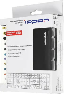Блок питания Ippon E90 автоматический 90W 18.5V-20V 11-коннект. 4.5A от бытовой электросети LED индикатор