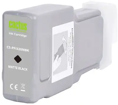 Картридж струйный Cactus CS-PFI320MBK PFI-320 MBK черный матовый (300мл) для Canon imagePROGRAF TM-200/TM-200 MFP L24ei/TM-205/TM-300