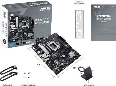 Материнская плата Asus PRIME H610M-A WIFI Soc-1700 Intel H610 2xDDR5 mATX AC`97 8ch(7.1) GbLAN+VGA+HDMI+DP