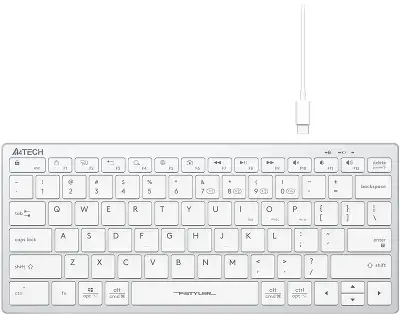 Клавиатура A4Tech Fstyler FBX51C белый USB беспроводная BT/Radio slim Multimedia для ноутбука (FBX51C WHITE)