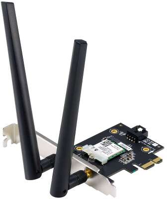 Адаптер беспроводной связи (Wi-Fi) ASUS PCE-AX1800 WiFi 6 Bluetooth 5.2 1201Mbps+574Mbps 5GHz/2.4GHz (90IG07A0-MO0B00) (463849)