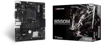 Материнская плата Biostar B550MHP Soc-AM4 AMD B550 2xDDR4 mATX AC`97 8ch(7.1) GbLAN RAID+VGA+HDMI