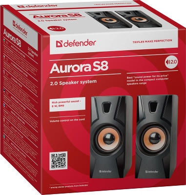 Defender Акустическая 2.0 система Aurora S8 черный, 8 Вт, питание от USB