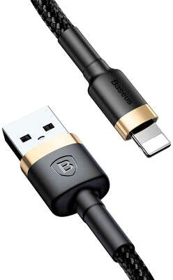 Кабель Baseus Cafule Cable USB to Lightning, 1 м, Black/Gold [CALKLF-BV1]