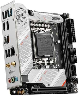 Материнская плата MSI MPG B760I EDGE WIFI B760, LGA1700, 2*DDR5, 1*PCIEx16, 2*M.2, 2*TypeC, 1*USB3.2Gen2, 6*USB3.2Gen1, 4*USB2.0, 4*SATA3.0, 2.5G, DP, HDMI, Mini-ITX, RTL