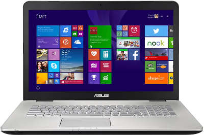 Ноутбук ASUS N751Jk 17.3" FHD/ i7-4710HQ/16/1000+128SSD/GTX850M 2G/Multi/ WF/BT/CAM/ W8.1