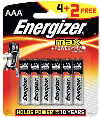 Комплект элементов питания AAA Energizer Maximum (6 шт в блистере)