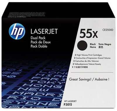 Картридж HP 55X лазерный увеличенной емкости упаковка 2 шт (2*12500 стр)