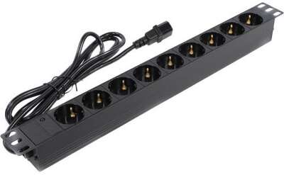 Exegate EX280852RUS Блок розеток ExeGate ServerPro PDU-19H906 Al-9S-C14-2.5, 19
