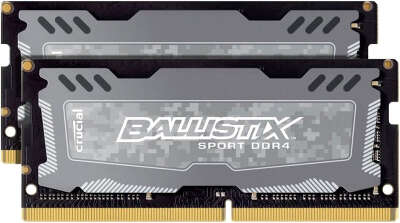 Набор памяти DDR4 SODIMM 2x16Gb DDR2666 Crucial Ballistix Sport LT Gray (BLS2K16G4S26BFSD)