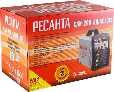 Сварочный аппарат Ресанта САИ-200АД (AC/DC) инвертор ММА DC/TIG