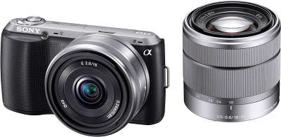 Цифровая фотокамера Sony NEX-C3D Black Double Kit (E16 мм, 18-55 мм)