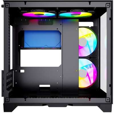 Корпус Powercase Корпус Powercase Vision Micro, Black, Tempered Glass, 4х 120mm 5-color fan, чёрный, mATX (CVBM-L4) (CVBM-L4) (202896)