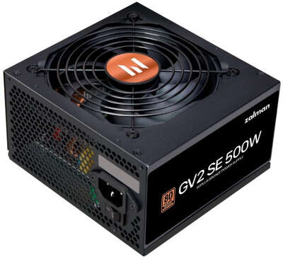 Блок питания ATX 12V Ver2.52 500W 80+Bronze, APFC, 120mm fan, 24pin, 1x4pin,1x8pin, 2xPCI-E, 3xMolex, 6xSATA, GV2 SE 500W, ZM500-GV2SE ZALMAN