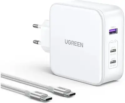 Зарядное устройство UGREEN CD289 (15339) Nexode 140W USB-A+2*USB-C GaN Fast Charger with USB-C-USB-C с кабелем