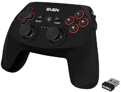 Беспроводной геймпад Sven GC-2040 (11 кл. 2 стика, D-pad, Soft Touch, PC/PS3/Android/Xinput)