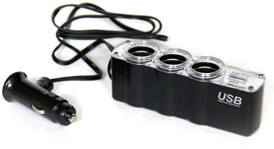 Разветвитель розетки прикуривателя на 3 гнезда c USB KS-is Trilox KS-181