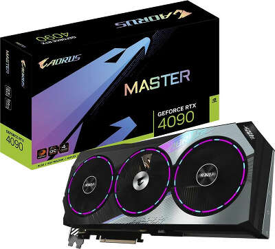 Видеокарта GIGABYTE NVIDIA nVidia GeForce RTX 4090 AORUS MASTER 24GB 24Gb DDR6X PCI-E HDMI, 3DP
