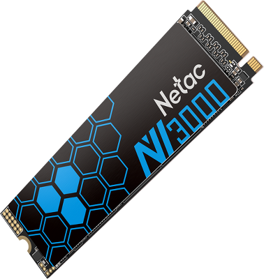 SSD накопитель Netac SSD NV3000 500GB PCIe 3 x4 M.2 2280 NVMe 3D NAND, R/W up to 3100/2100MB/s, IOPS(R4K) 200K/150K, TBW 300TB, with heat sink, 5y wty