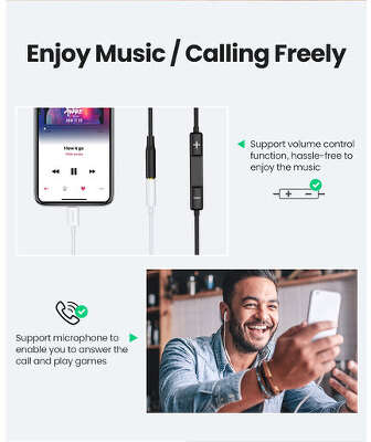 Адаптер UGREEN US212 (30759) Lightning to 3.5mm Headphone Jack Adapter