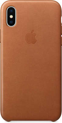 Кожаный чехол для iPhone X Apple Leather Case, Saddle Brown [MQTA2ZM/A]
