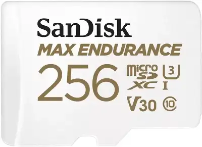 Карта памяти 256 Гб Micro SDXC SanDisk Max Endurance Class 10 V30 U3 [SDSQQVR-256G-GN6IA], с адаптером