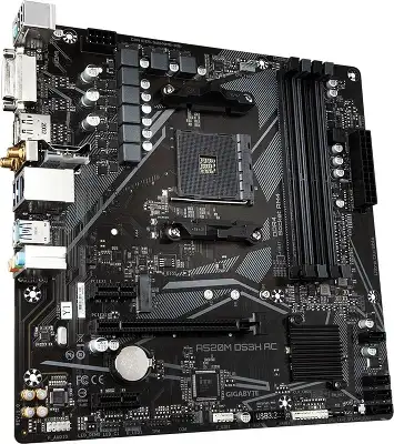 Материнская плата Gigabyte A520M DS3H AC Soc-AM4 AMD A520 4xDDR4 mATX AC`97 8ch(7.1) GbLAN RAID+HDMI+DP