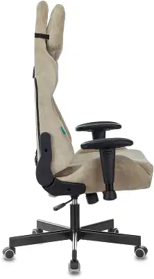 Кресло игровое Zombie VIKING KNIGHT Fabric песочный Light-21 с подголов. крестов. металл
