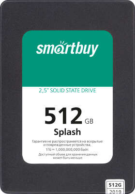 Твердотельный накопитель 2.5" SATA3 512Gb SmartBuy Splash [SBSSD-512GT-MX902-25S3] (SSD) (2019)