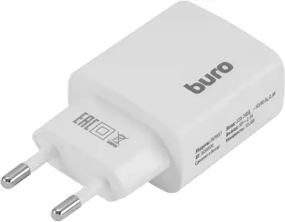 Сетевое зар./устр. Buro BUWE1 10.5W 2.1A 2xUSB универсальное белый (BUWE10S200WH)