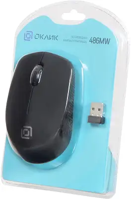 Мышь Оклик 486MW черный оптическая 1600dpi беспров. USB для ноутбука 3but (1196555)