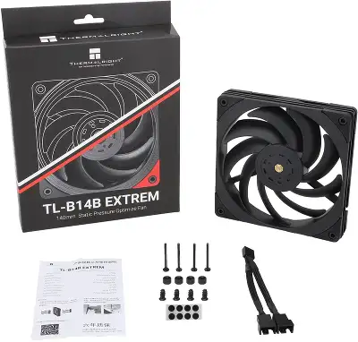 Вентилятор для корпуса Thermalright TL-B14B Extreme 140х140x25 черный 4-pin 31.4дБ (TL-B14B-EX) Ret