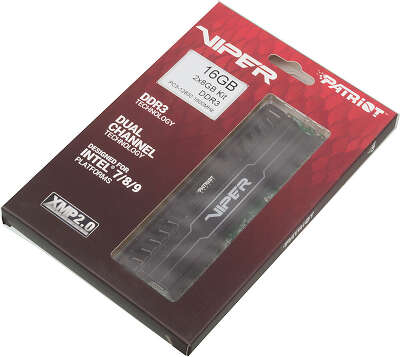 Память DDR3 2x8Gb 1600MHz Patriot PV316G160C0K Viper 3 RTL PC3-12800 CL10 DIMM 240-pin 1.5В dual rank с радиатором Ret