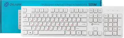 Клавиатура Оклик 505M белый USB slim