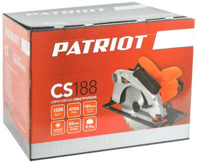 Циркулярная пила (дисковая) Patriot CS 188 1500Вт (ручная) D диска.:185мм (190301630)